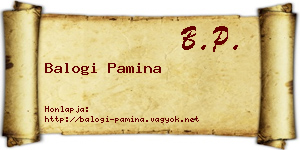 Balogi Pamina névjegykártya